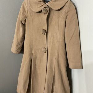 Rothschild women’s elegant tan pea coat size 12